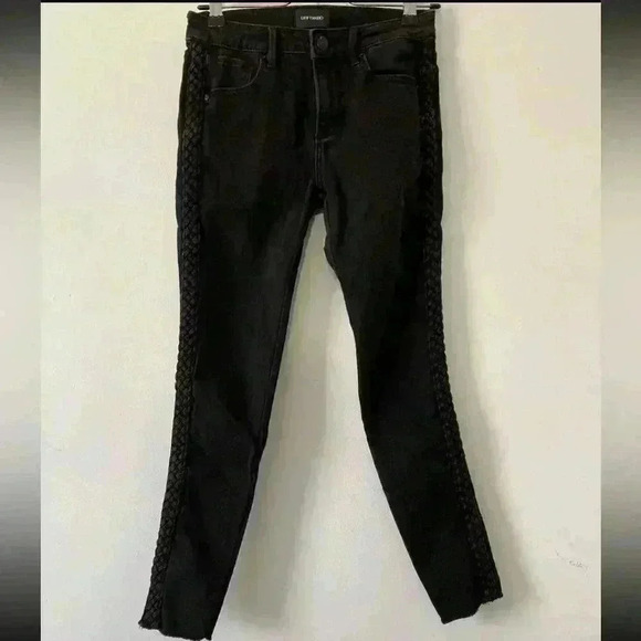 DRIFTWOOD Braided Intertwined Jackie Trim Raw-hem Slim P4409A Skinny Jeans 28/28 - Picture 4 of 13